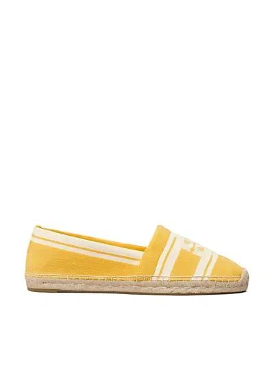 Tory Burch Double T Jacquard Espadrille In Yellow