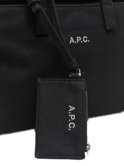 Apc A.p.c. "le Drummer Toile" Small Tote Bag In Black
