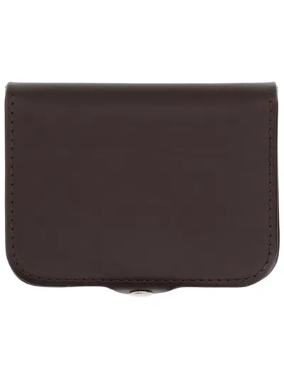 Apc A.p.c. Brown Leather Wallet In Black