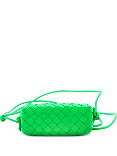 Pre-owned Bottega Veneta Loop Intrecciato Nappa Mini Crossbody Bag In Green