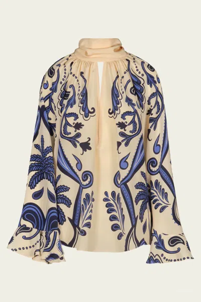 Johanna Ortiz Ritmo Sol Ruffled Printed Blouse In Multi
