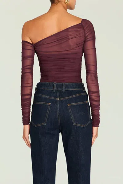 Ser.o.ya Shauna Mesh Top In Merlot