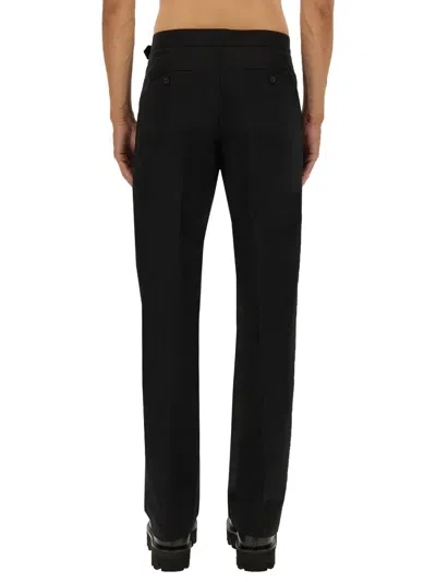 Alexander Mcqueen Pants With T-bar Belt In Black