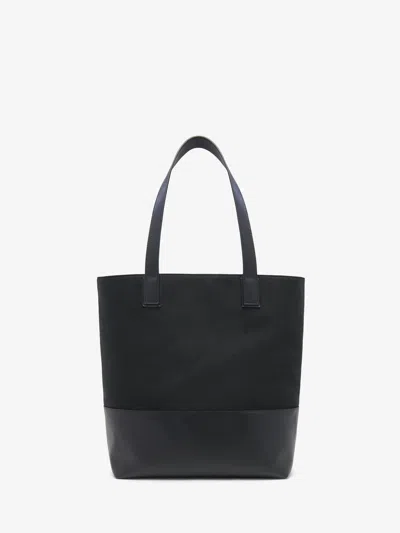 Alexander Mcqueen Mcqueen T-bar Canvas Shopper In Black
