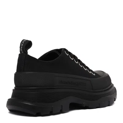 Alexander Mcqueen Tread Slick Canvas Exaggerated-sole Sneakers In Black
