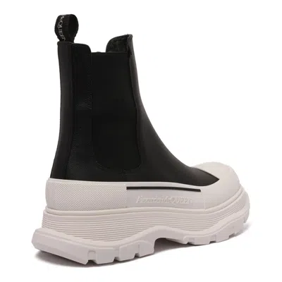 Alexander Mcqueen Chunky Outsole Cap Toe Chelsea Boots In Black