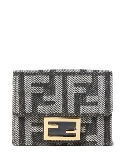 Fendi Women Baguette Trifold Wallet In Blue