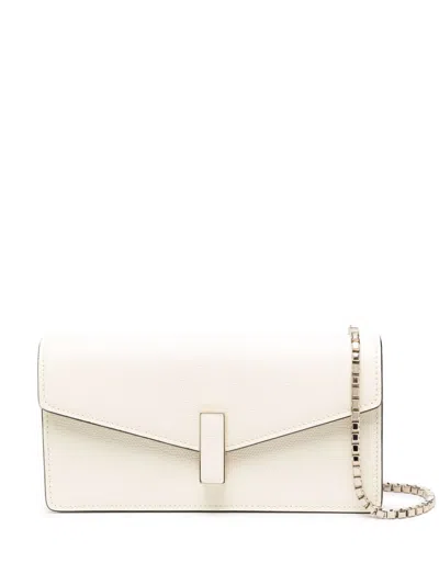 Valextra Iside Leather Clutch In White