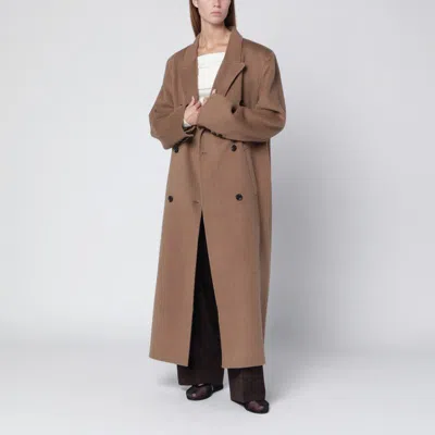 Almada Label Deja Coat In Light Brown Wool In Brown