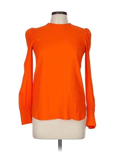 Pre-owned Another Tomorrow Long Sleeve Top Orange Boatneck Tops