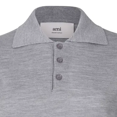 Ami Alexandre Mattiussi Ami Paris Grey Ivory Wool T-shirt In Gray