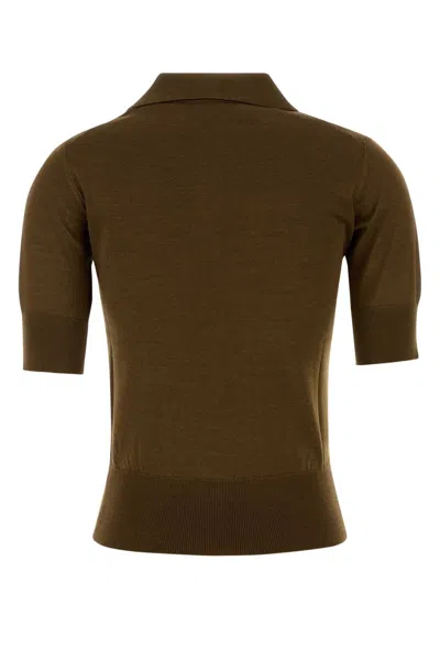 Ami Alexandre Mattiussi Ami Paris Hazelnut Wool-blend T-shirt In Brown