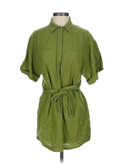 Pre-owned Abercrombie & Fitch Short Sleeve Button Down Shirt In Green