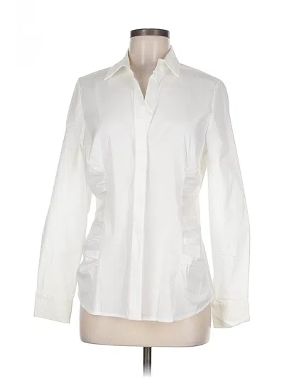 Pre-owned Carlisle Long Sleeve Blouse In White