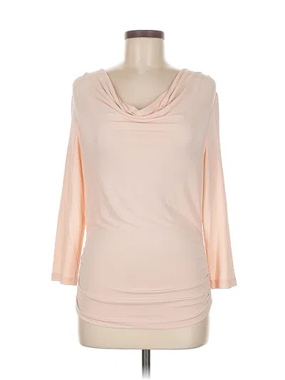 Pre-owned Per Se By Carlisle 3/4 Sleeve Top Pink Cowl Neck Tops