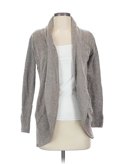 Pre-owned Barefoot Dreams Cozychic Lite Cardigan Sweater In Gray