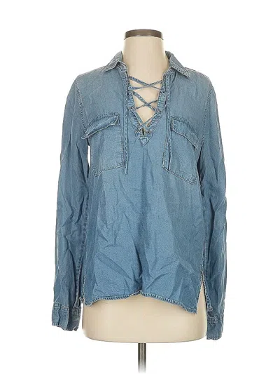 Pre-owned Abercrombie & Fitch Long Sleeve Blouse In Blue