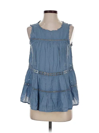 Pre-owned Ann Taylor Loft Sleeveless Blouse In Blue