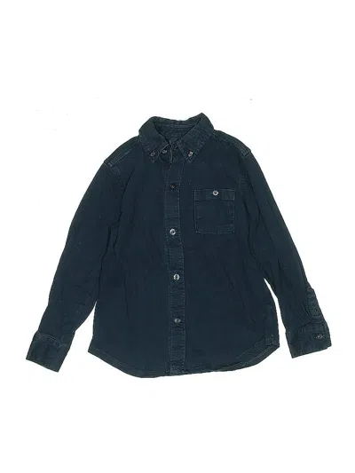 Pre-owned Janie And Jack Kids' Long Sleeve Button Down Shirt In Blue