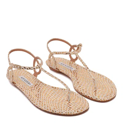 Aquazzura Soft Gold Goat Leather In Multi