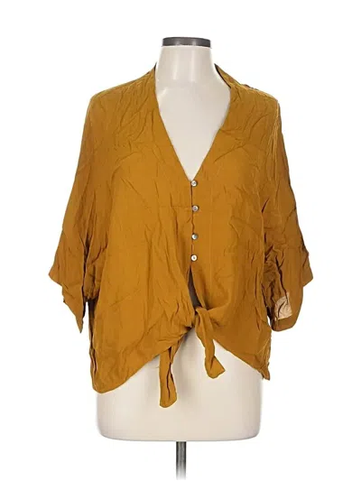 Pre-owned Karlie 3/4 Sleeve Blouse In Brown