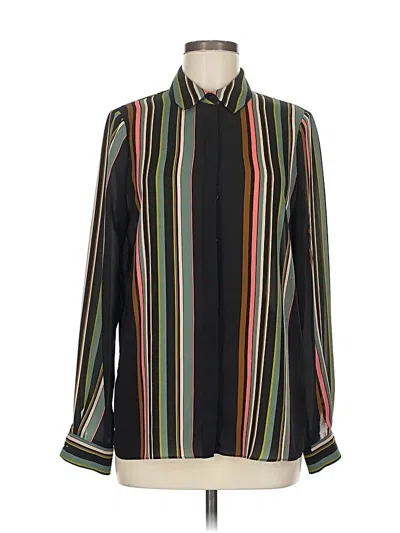 Pre-owned Reiss Long Sleeve Blouse In Black