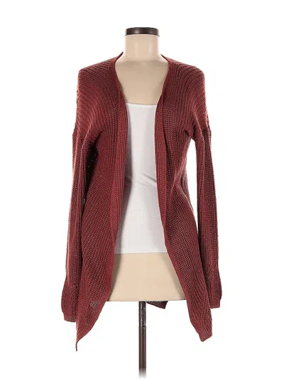 Pre-owned Pink Rose Cardigan Sweater In Burgundy