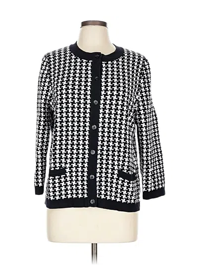 Pre-owned Lands' End Cardigan Sweater In Black