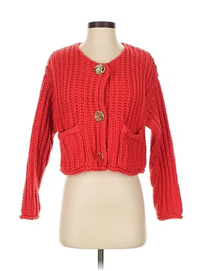 Pre-owned Fashion Cardigan Sweater In Red