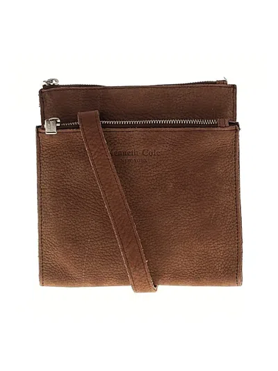 Pre-owned Kenneth Cole New York Leather Crossbody Bag In Brown