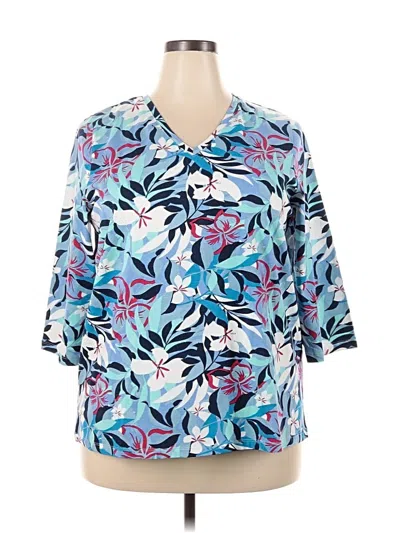 Pre-owned Jessica London 3/4 Sleeve T-shirt In Blue