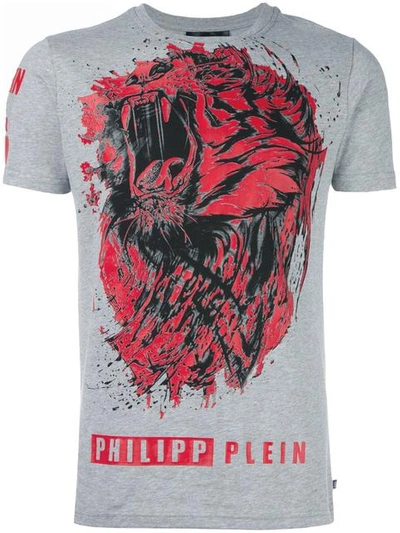 Philipp Plein Lion Roart恤 In Grey