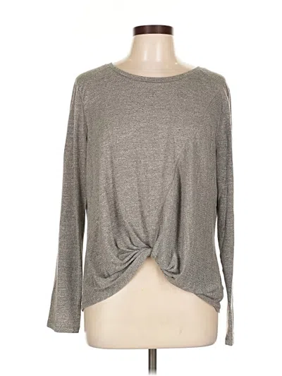 Pre-owned Zella Long Sleeve Top Gray Crew Neck Tops