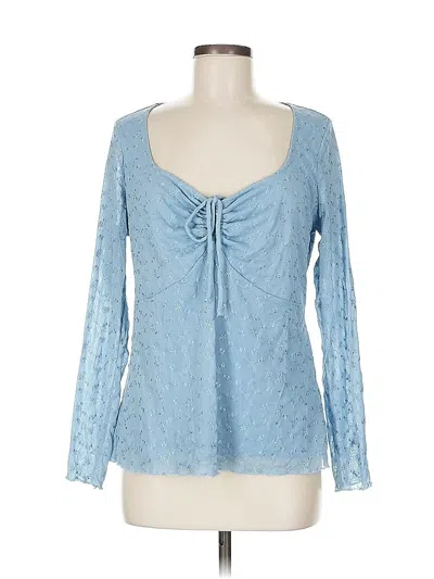 Pre-owned Torrid Long Sleeve Blouse In Blue