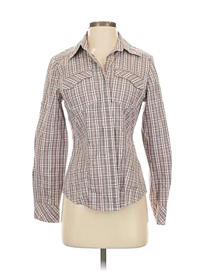 Pre-owned Rei Long Sleeve Button Down Shirt In Brown