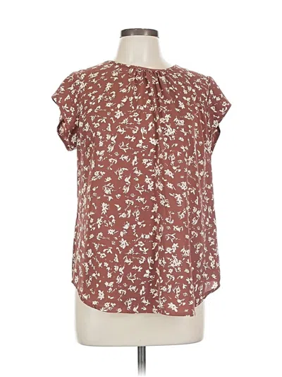 Pre-owned Fun2fun Short Sleeve Blouse In Burgundy
