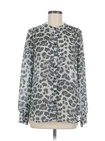 Pre-owned Banana Republic Long Sleeve Blouse In Silver