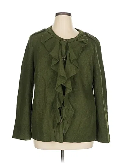Pre-owned Chico's Blazer Jacket In Green