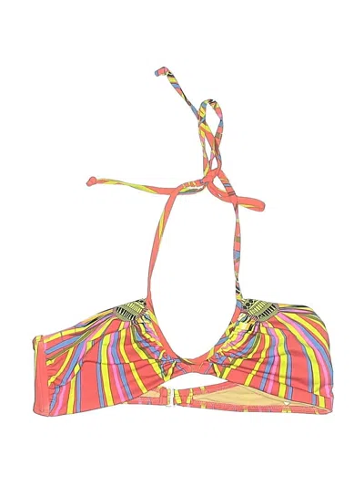 Pre-owned Mara Hoffman Swimsuit Top Yellow Print Pattern Swimwear