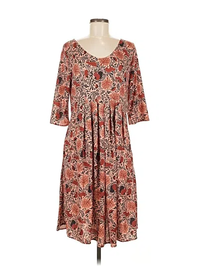 Pre-owned Karina Casual Dress In Brown