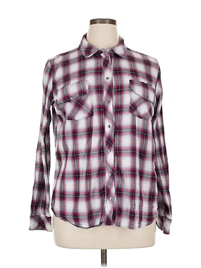 Pre-owned Kut From The Kloth Long Sleeve Button Down Shirt In Burgundy