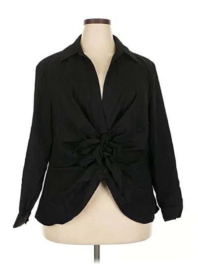 Eloquii 3/4 Sleeve Blouse In Black