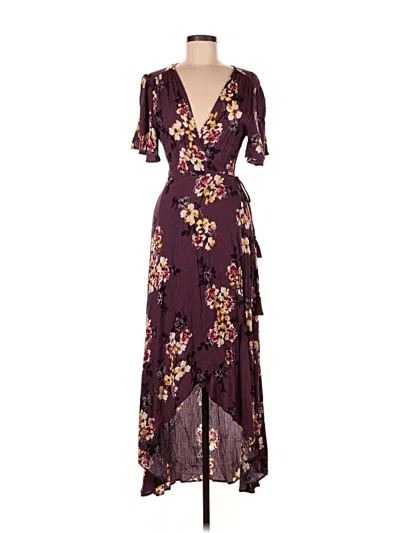 Pre-owned Cotton Candy Cocktail Dress In Burgundy