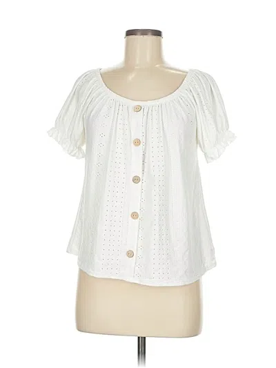 Pre-owned W5 Short Sleeve Blouse In White