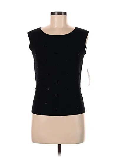 Liz Claiborne Collection Sleeveless Top Black Boatneck Tops In Black