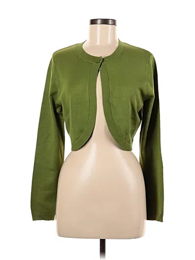 Pre-owned Talbots Silk Cardigan Sweater In Green