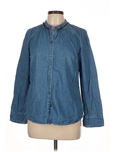 Pre-owned Boden 3/4 Sleeve Button Down Shirt In Blue