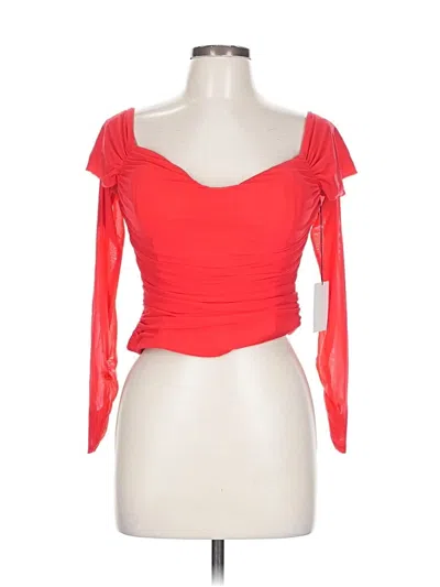 Pre-owned Majorelle 3/4 Sleeve Top Red Sweetheart Neckline Tops