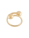 Jw Anderson Double-sphere Gold-plated Ring