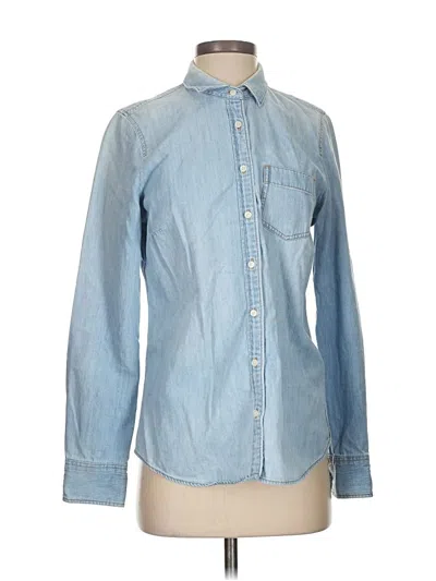 Pre-owned J.crew Factory Store Long Sleeve Button Down Shirt In Blue